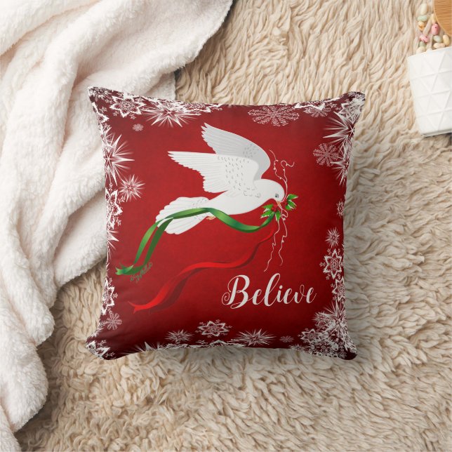 Cojín decorativo de palomas blancas navidades (Manta)
