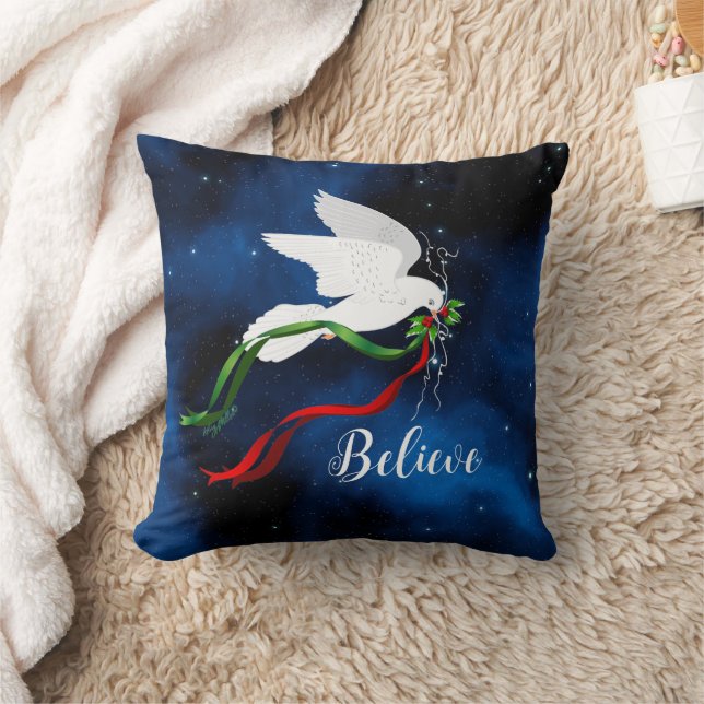 Cojín decorativo de palomas blancas navidades (Manta)