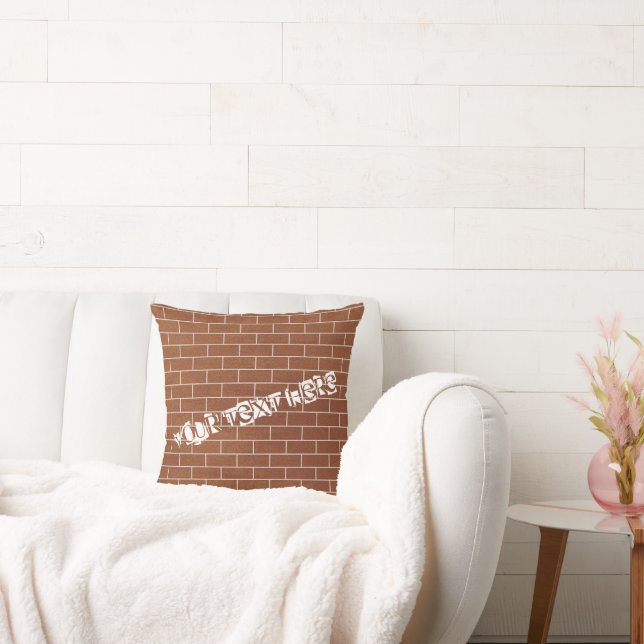 Cojín decorativo de pared de ladrillo con texto Pe (Sofá)