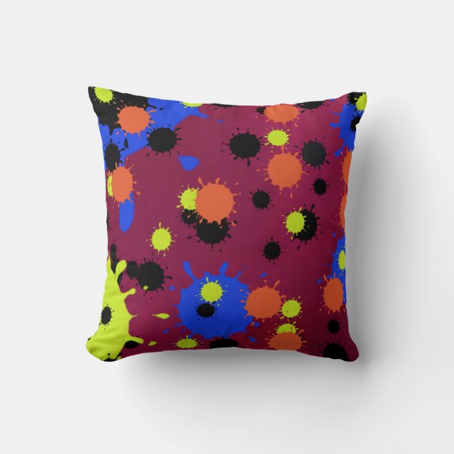 Cojín decorativo de patrón colorido (Anverso)