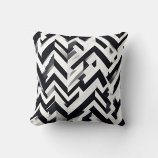Cojín decorativo de patrón de cheurón monocromo mi