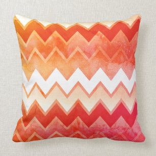 Cojín decorativo de patrón de Chevron Naranja Gr