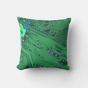 Cojín decorativo de patrón de circuito