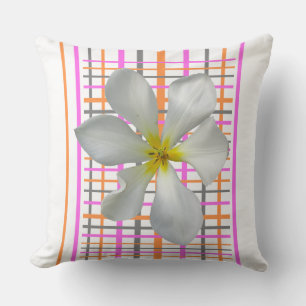 Cojín decorativo de patrón de contraste de tulipan