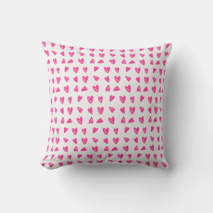 Cojín decorativo de patrón de corazones rosados