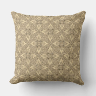 Cojín decorativo de patrón de estrella marrón vint