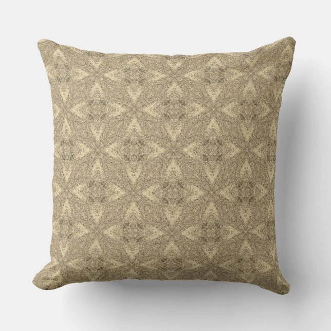 Cojín decorativo de patrón de estrella marrón vint (Anverso)