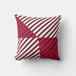 Cojín decorativo de patrón de franjas blancas roja