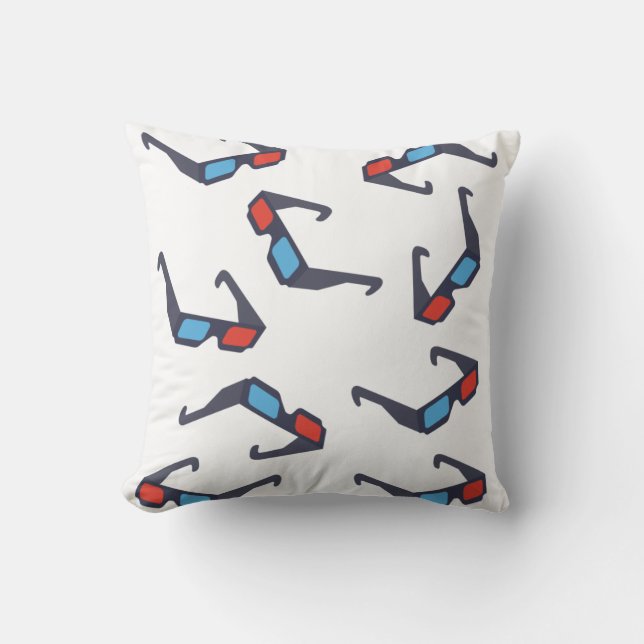 Cojín decorativo de patrón de lentes 3D (Anverso)