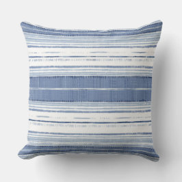 Cojín decorativo de patrón de línea costera azul y