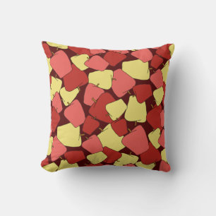 Cojín decorativo de patrón de manzanas rojas y ama