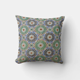Cojín decorativo de patrón de mosaico floral