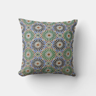 Cojín decorativo de patrón de mosaico floral