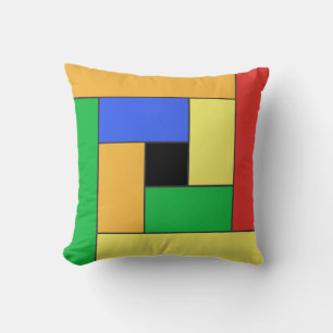 Cojín decorativo de patrón de mosaicos geométri