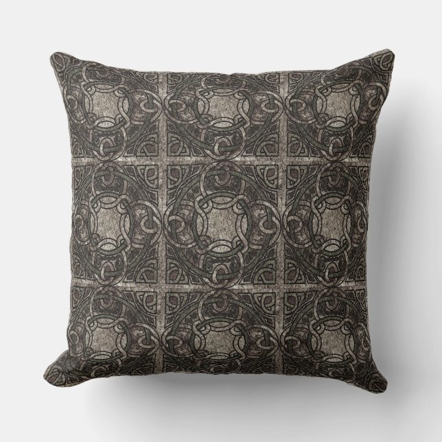 Cojín decorativo de patrón de nudos celtas texturi (Anverso)