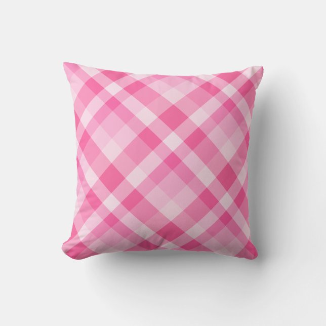 Cojín decorativo de patrón de rosado rosado (Anverso)