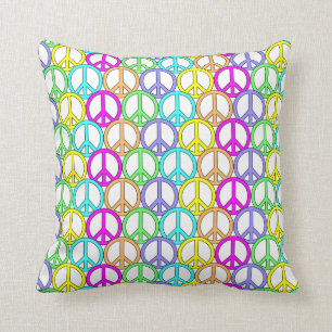 Cojín decorativo de patrón de signo de paz color