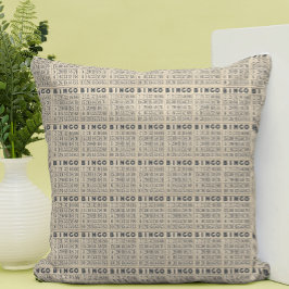Cojín decorativo de patrón de tarjeta de bingo vin