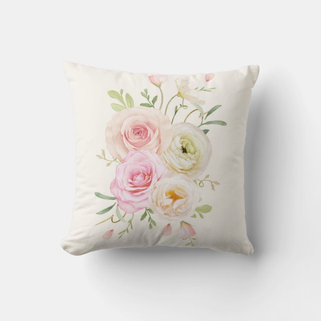 Cojín decorativo de patrón floral con clase (Anverso)