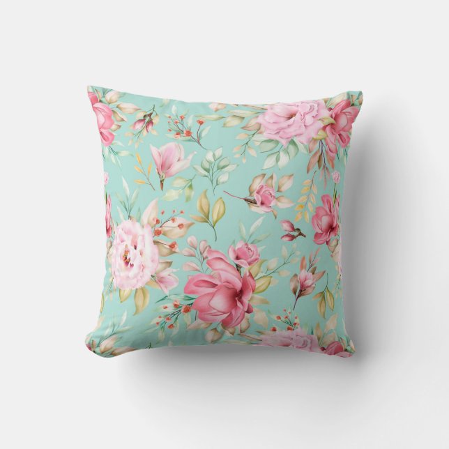 Cojín decorativo de patrón floral con clase (Anverso)