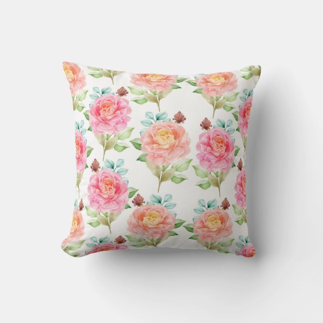 Cojín decorativo de patrón floral con clase (Anverso)