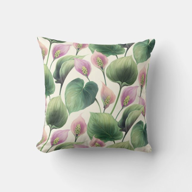 Cojín decorativo de patrón floral con clase (Anverso)