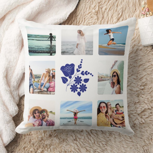 Cojín decorativo de patrón folk personalizado (Manta)