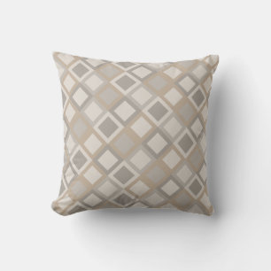 Cojín decorativo de patrón geométrico beige y g