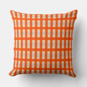 Cojín decorativo de patrón geométrico en Naranja