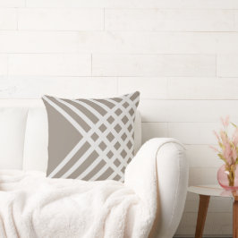 Cojín decorativo de patrón geométrico gris