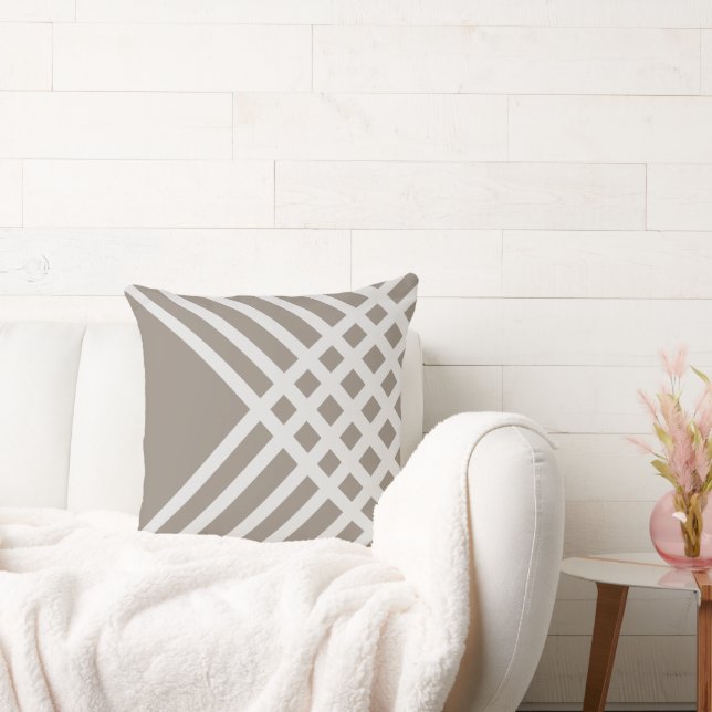Cojín decorativo de patrón geométrico gris (Sofá)