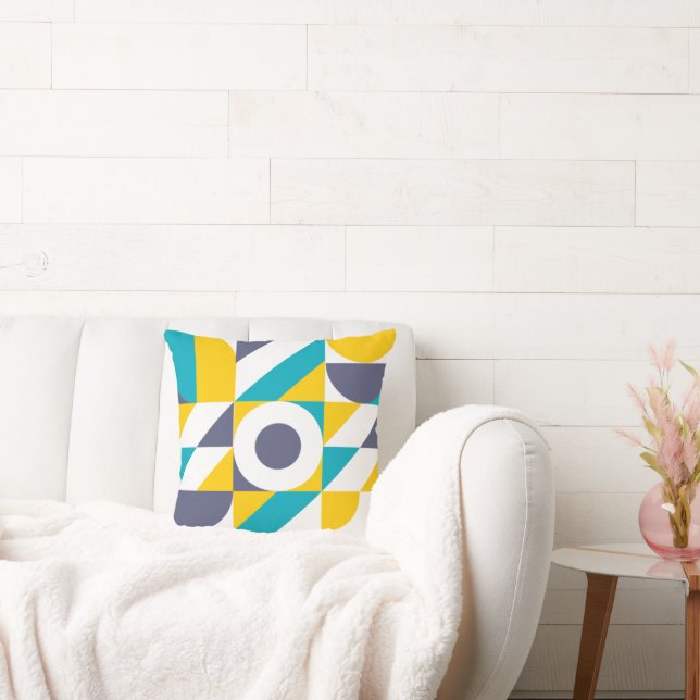 Cojín decorativo de patrón geométrico inspirado en (Sofá)