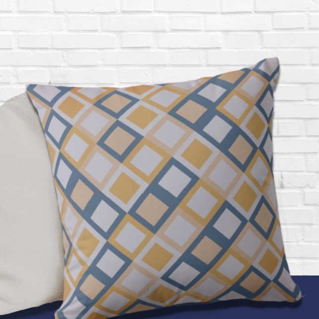 Cojín decorativo de patrón geométrico Naranja azul (Subido por el creador)