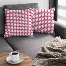 Cojín decorativo de patrón geométrico rojo Crimson