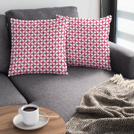 Cojín decorativo de patrón geométrico rojo Crimson