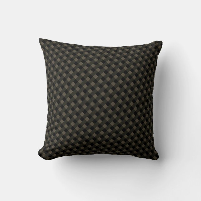 Cojín decorativo de patrón marrón negro (Anverso)