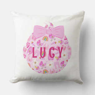 Cojín decorativo de patrón rosa para la niña de la