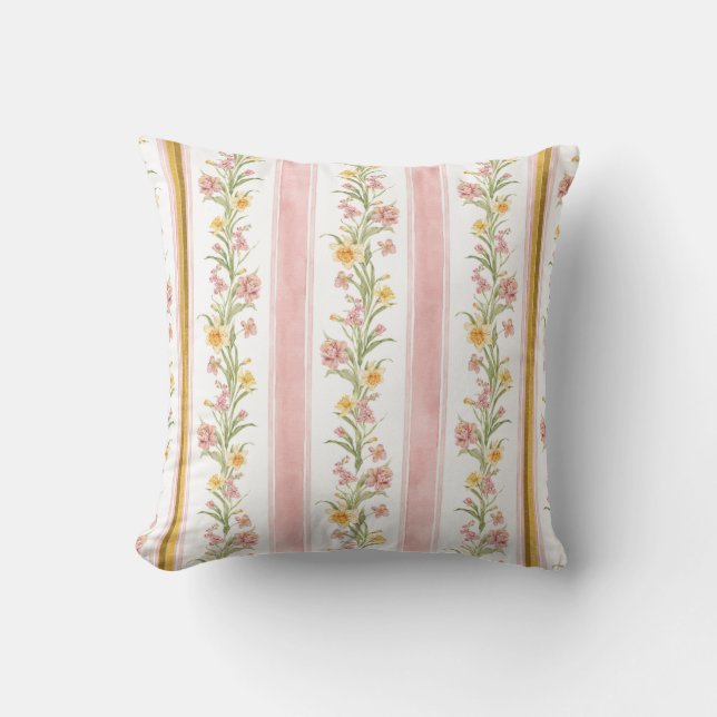 Cojín decorativo de patrón rosado (Anverso)