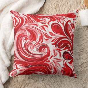 Cojín decorativo de patrones de baldosas rojas pop
