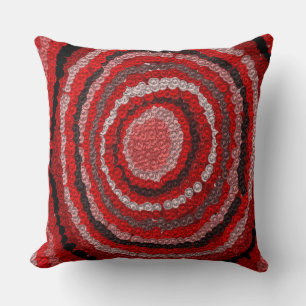 Cojín decorativo de patrones de diseño rojo