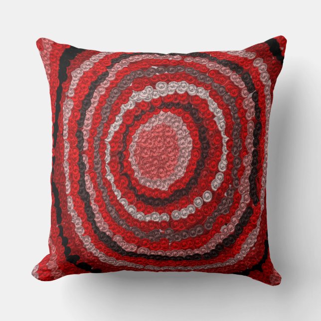 Cojín decorativo de patrones de diseño rojo (Anverso)