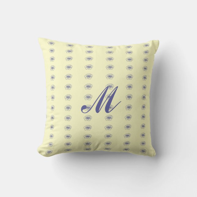 Cojín decorativo de patrones de monograma de dibuj (Anverso)