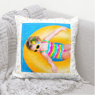 Cojín Decorativo ✨ de patrones de rayas y parkles de fotos a juego 