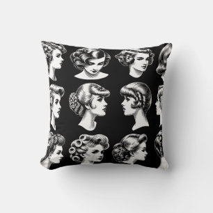 Cojín decorativo de peinados femeninos de época