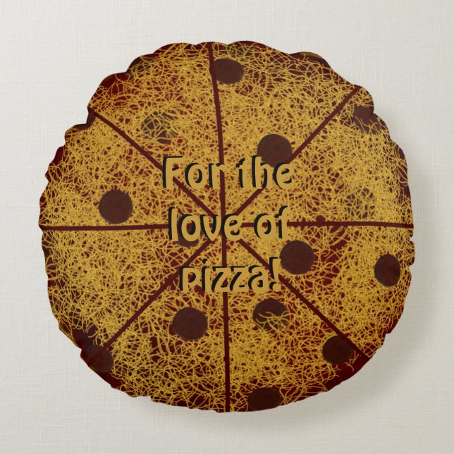 Cojín decorativo de Pepperoni y Queso redondo (Anverso)