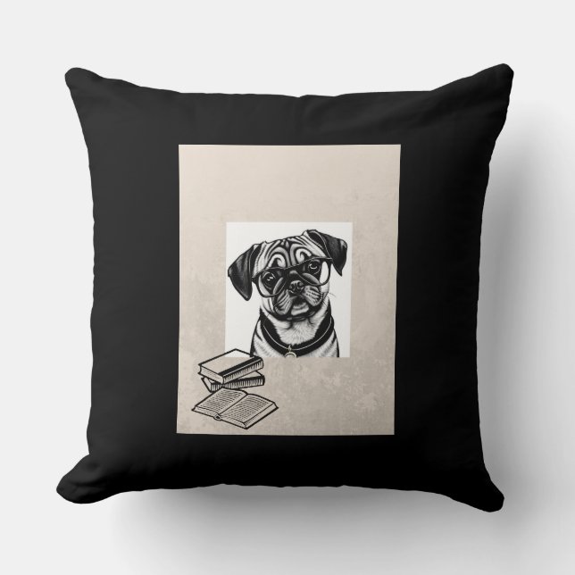 Cojín decorativo de perro de Pug Dachshund (Anverso)