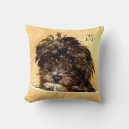 Cojín decorativo de perro de Schnoodle con texto