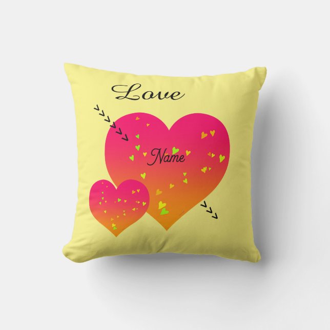 Cojín decorativo de personalización de HEARTS (Anverso)