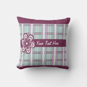 Cojín decorativo de personalizado de texto de plat
