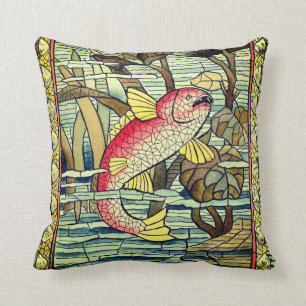 Cojín decorativo de pescado Mosiac de época